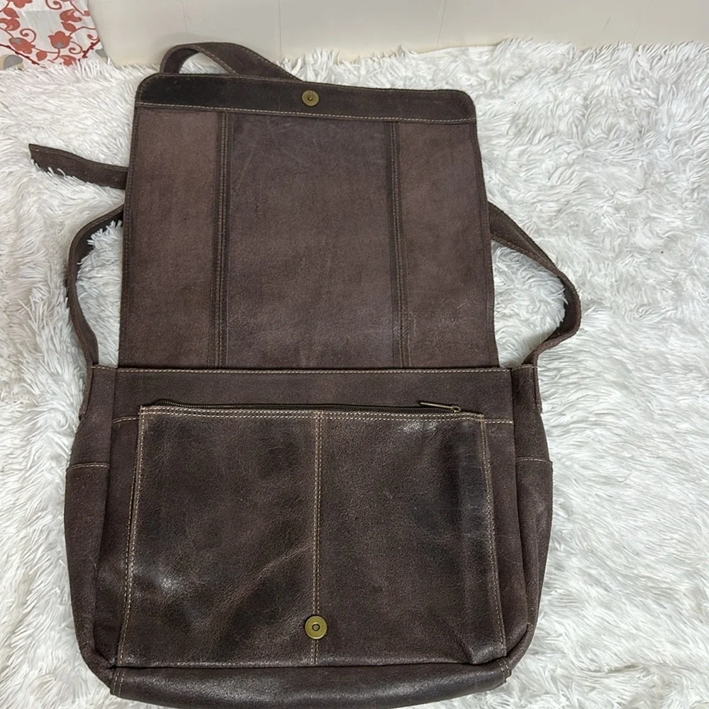 Classic Suede Messenger Bag - Brown